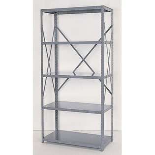Republic Industrial Clip Open Shelving Beaded Post Units with 5 Shelf 