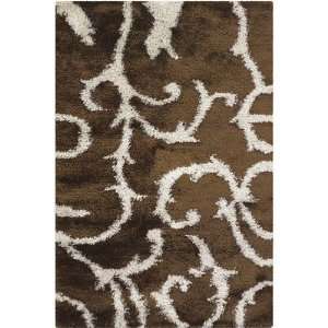 Chandra Rugs FOL10602 Fola Brown Contemporary Rug Size Runner 26 x 