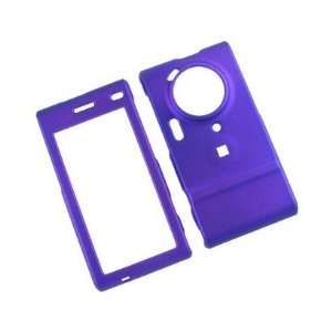  Rubber Coated Solid Plastic Cover Case Purple For Samsung 