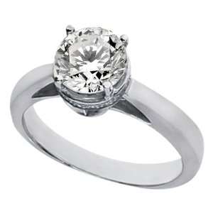 Pave Diamond Engagement Ring for Larger Round Diamond 