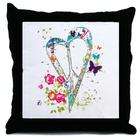 Artsmith Inc Throw Pillow Flowered Butterfly Heart Peace Symbol Sign