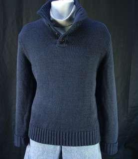 NWT Ralph Lauren Mens Button Mockneck Sweater, M Navy $165  