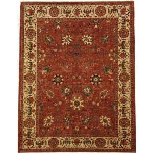  93 x 120 Red Hand Knotted Wool Ziegler Rug Furniture 