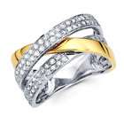 ApexJewels Diamond Anniversary Ring 14k Multi Tone Gold Fashion 