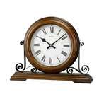 bulova evansdale solid wood with metal accents mantle clock