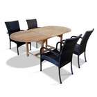   of 4 Sets   V144SET23 Oval Table & Rattan Armchair Outdoor Dining Set