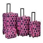 Rockland Artist Fashion Upright Rolling 4 Piece Luggage Set   Ribbons
