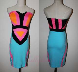   Glow Strapless Clubwear Prom Party Mini Stretch Bodycon Dress  