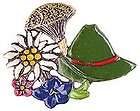 bavarian hat and edelweiss edelweis flower german pewter pin expedited