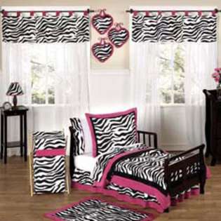 JoJo Designs Zebra Pink 5 Piece Toddler Bedding Set 