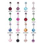   Birthstone with Prong Set   Belly Rings   14g 3/8 Length
