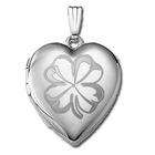 PicturesOnGold Sterling Silver Sweetheart 4 Leaf Clover Heart 