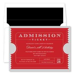  Noteworthy Collections   Invitations (Admission Ticket Red 