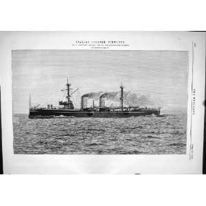  1889 Engineering Italian Cruiser Ship Piemonte Armstrong 