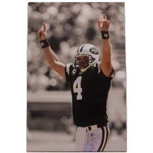   Brett Favre Unsigned New York Jets Arms Up Canvas