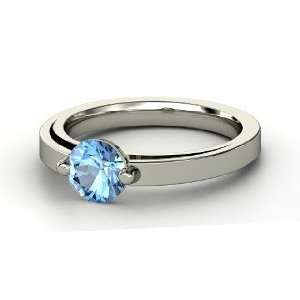  Pinch Ring, Round Blue Topaz Sterling Silver Ring Jewelry