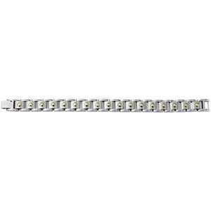  St Steel 8.5 Satin/12.5mm 14K Screw Bracelet Panther 