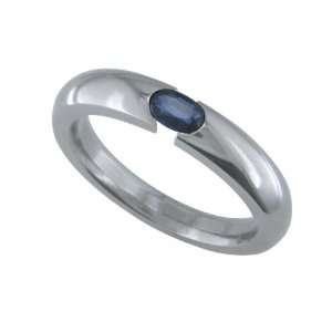    Original Sapphire Tension Set Titanium Ring Size14.00 Jewelry