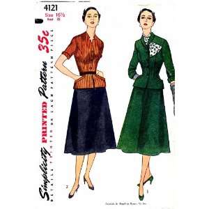  Simplicity 4121 Vintage Sewing Pattern Two Piece Suit 