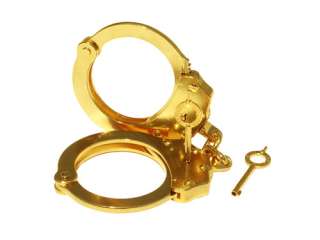 24K Gold Plated Peerless Handcuffs  New in the box  