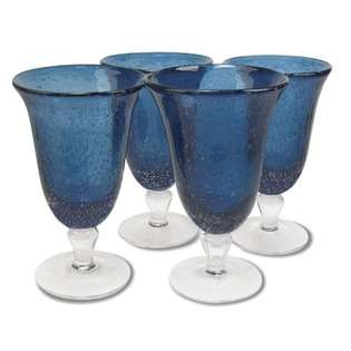 Artland Iris Footed Tea Glass in Slate Blue (Set of 4) 