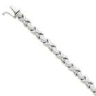 jewelry adviser bracelets 14k white gold 8in hollow satin polished