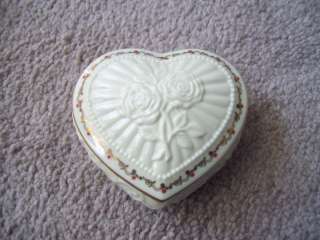 Lenox Heart Shape Rose Wedding Ring Holder Trinket Box  