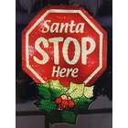 Impact Lighted Shimmering Santa Stop Here Christmas Window 