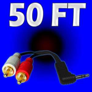 50 ft 1/8 3.5mm mini plug to 2 RCA stereo audio cable  