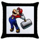 Carsons Collectibles Throw Pillow Case Black of Super Mario with 