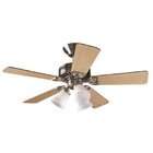   42 Inch Five Blade Ceiling Fan, Brushed Nickel with Frosted Globes