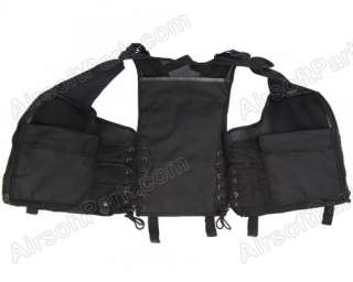 Airsoft Tactical Combat Hunting Vest with Holster   Black  