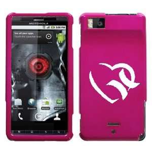  MOTOROLA DROID X WHITE HURLEY HEART ON A PINK HARD CASE 