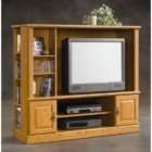 entertainment center with side storage oak by sauder 