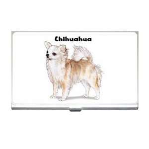  Chihuahua Long Hair Business Card Holder Case Office 