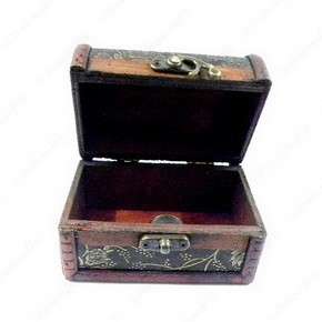   Treasure Natural Wood Chest Jewelry Box 85*120mm Stash Trunk Craft