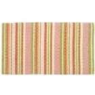   Accents Pink Indoor Rug, 22 Inch by 34 Inch, Green, Cream Stripes