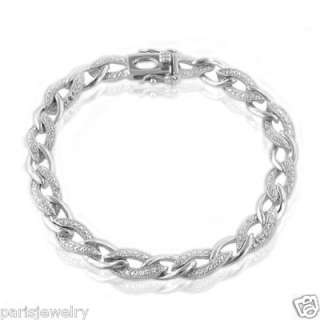 2Ct Genuine Diamond Tennis Link Bracelet in Sterling Silver in 7.5 