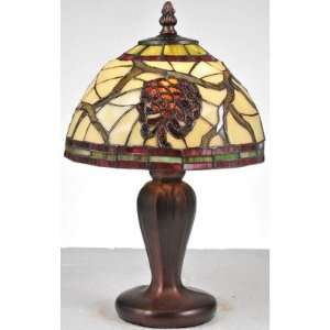 Meyda Tiffany 106288 One Light Mini Table Lamp, Craftsman Brown Finish 