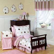 JoJo Designs Pink and Chocolate Mod Dots Collection Toddler Bedding 