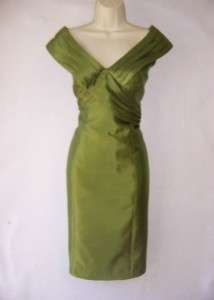 PATRA Green V Neck Sleeveless Jeweled Cocktail Evening Dress 16 NEW 