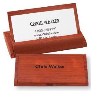  Personalized Rosewood Business Card Holder with Stand 