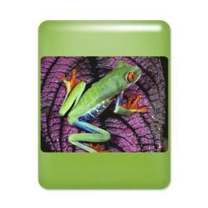   iPad Case Key Lime Red Eyed Tree Frog on Purple Leaf 