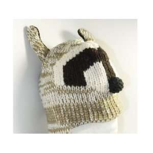 Raccoon face Hand Knit NP002 100% Wool Pilot Ski Animal Cap / Hat With 