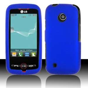 Blue Rubberized Hard Case Phone Cover LG Attune UN270  