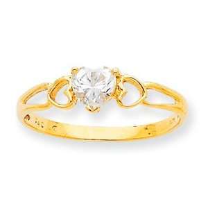   Genuine White Topaz Birthstone Ring   Size 6   JewelryWeb Jewelry