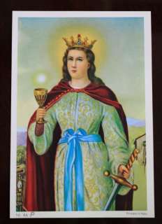Large Catholic Holy Card ST. BARBARA Martyr of the Lord  