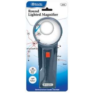  BAZIC Round 3x Lighted Magnifier, 2.5 Inch Office 