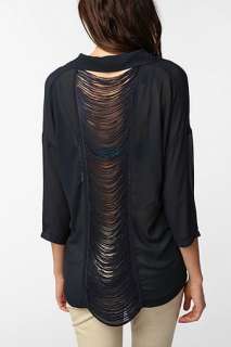 UrbanOutfitters  Sparkle & Fade Fringe Back Button Down Shirt