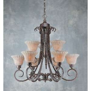   Spice Traditional Rustic / Country 9 Light Up Lighting Chandelier